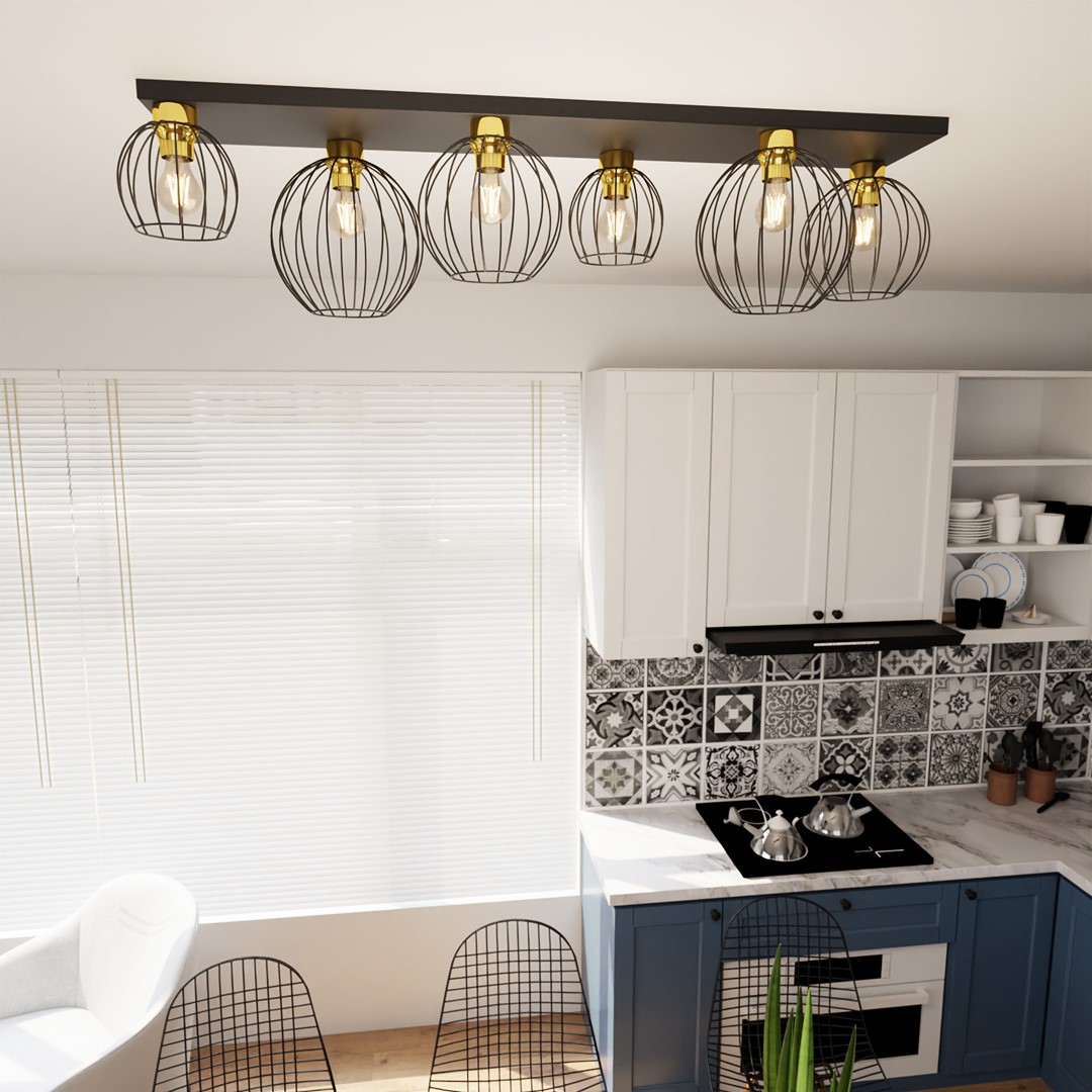 Emibig Stropna svjetiljka NEST 230V 15W MAX LED E27 Čelik Crna/ Zlatna
