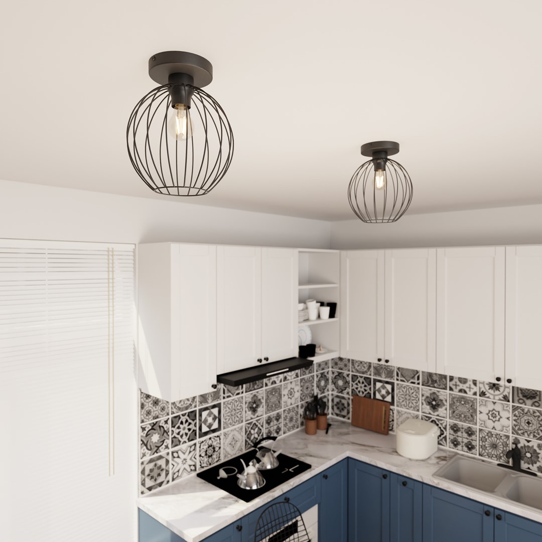 Emibig Stropna svjetiljka NEST 230V 15W MAX LED E27 Čelik Crna