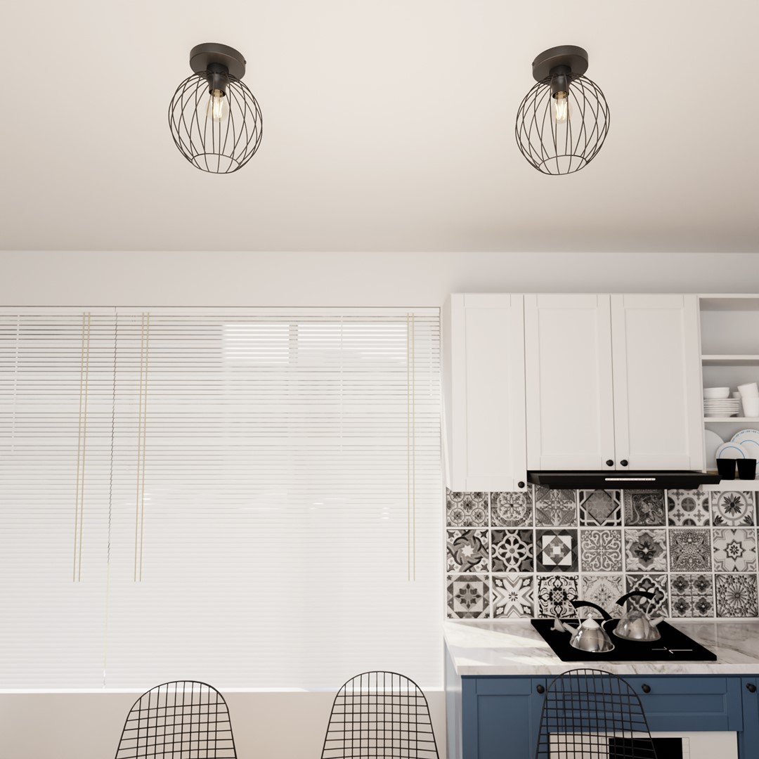 Emibig Stropna svjetiljka NEST 230V 15W MAX LED E27 Čelik Crna