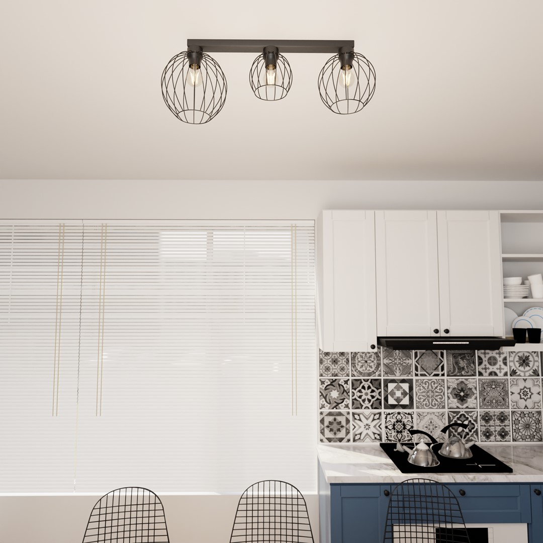 Emibig Stropna svjetiljka NEST 230V 15W MAX LED E27 Čelik Crna