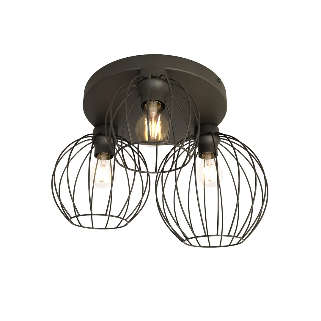 Emibig Stropna svjetiljka NEST 230V 15W MAX LED E27 Čelik Crna
