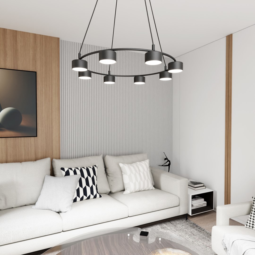 Emibig Visilica STARLIT 230V 10W MAX LED GX53 Čelik Crna