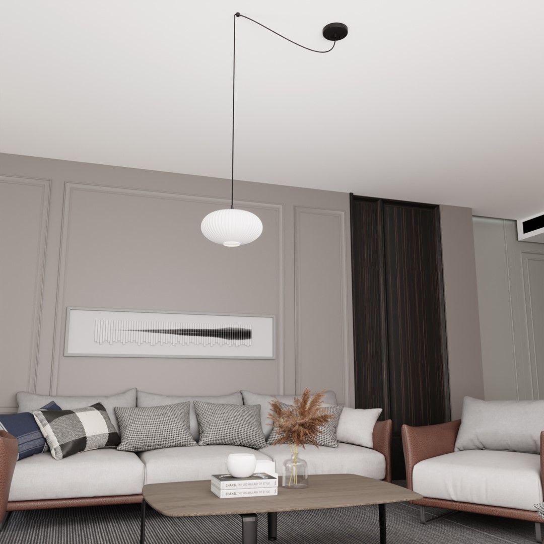 Emibig Visilica ORIGO 230 V 15W MAX LED E27 Čelik/ Staklo Crna