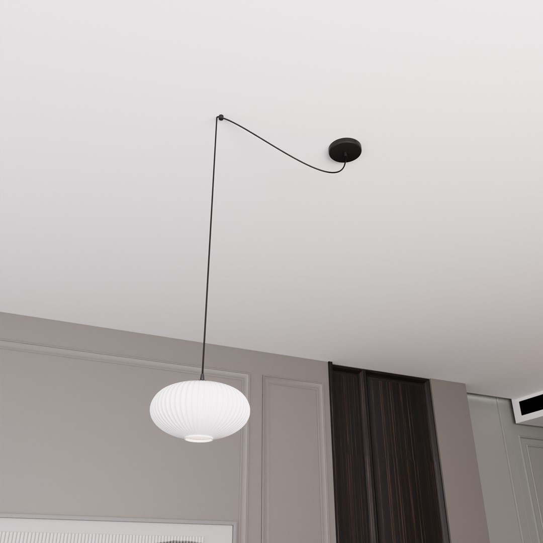 Emibig Visilica ORIGO 230 V 15W MAX LED E27 Čelik/ Staklo Crna