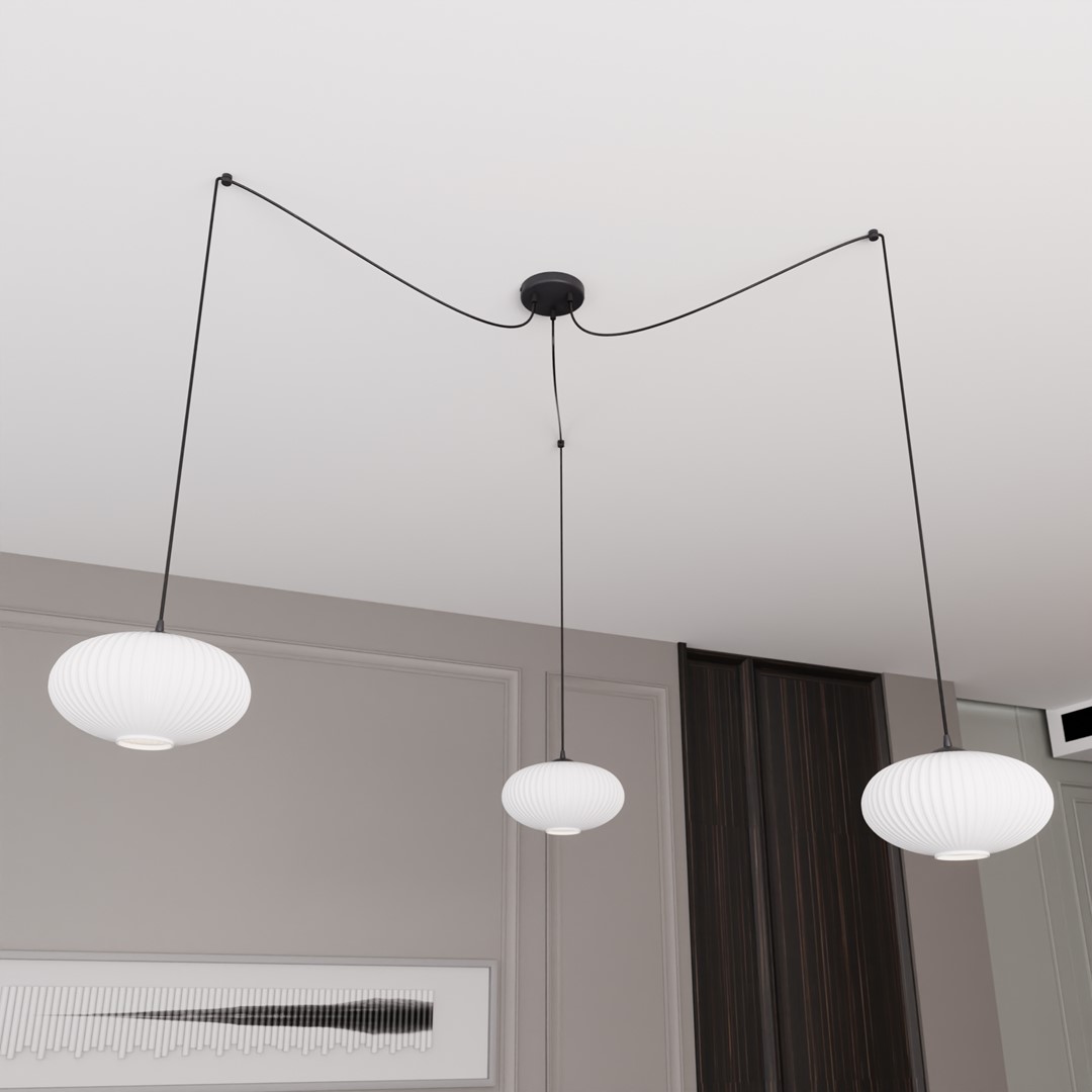 Emibig Visilica ORIGO 230 V 15W MAX LED E27 Čelik/ Staklo Crna
