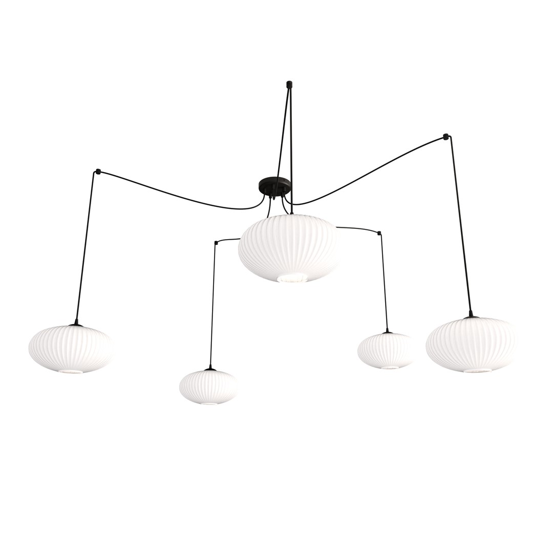 Emibig Visilica ORIGO 230 V 15W MAX LED E27 Čelik/ Staklo Crna