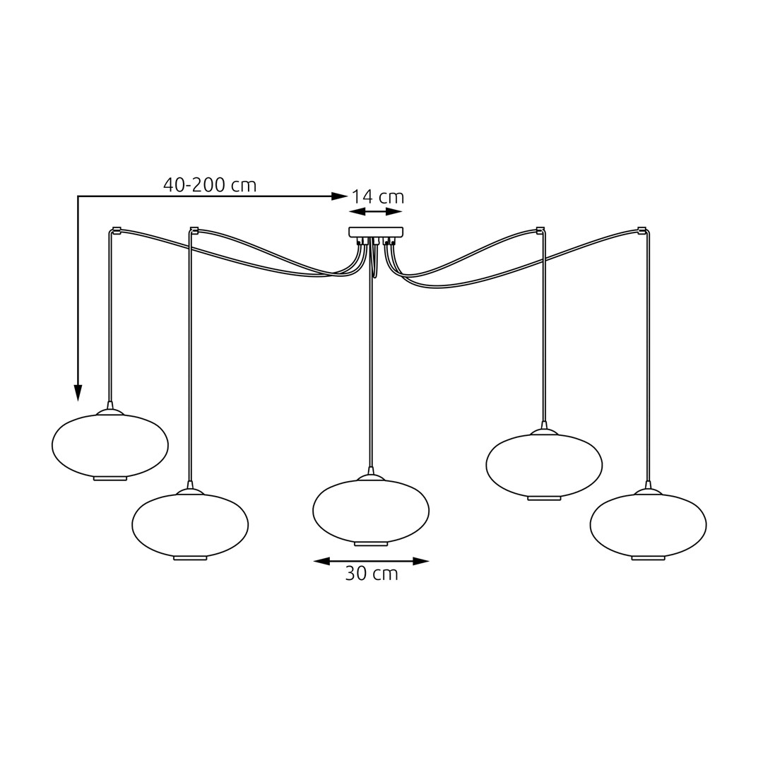 Emibig Visilica ORIGO 230 V 15W MAX LED E27 Čelik/ Staklo Crna