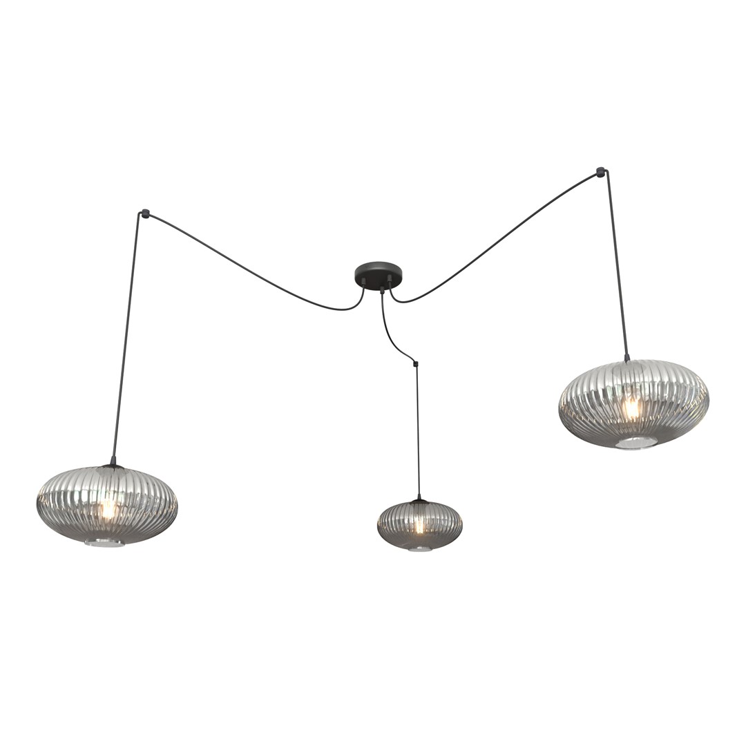 Emibig Visilica ORIGO 230 V 15W MAX LED E27 Čelik/ Staklo Crna