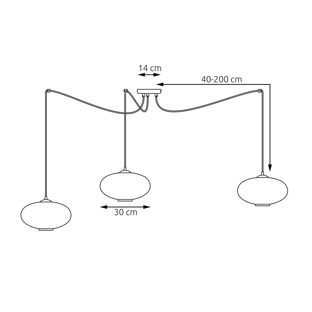 Emibig Visilica ORIGO 230 V 15W MAX LED E27 Čelik/ Staklo Crna