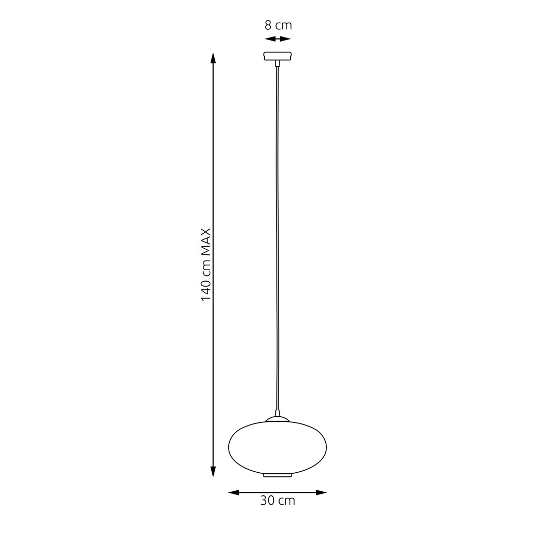 Emibig Visilica COCO 230 V 15W MAX LED E27 Čelik/ Staklo Crna