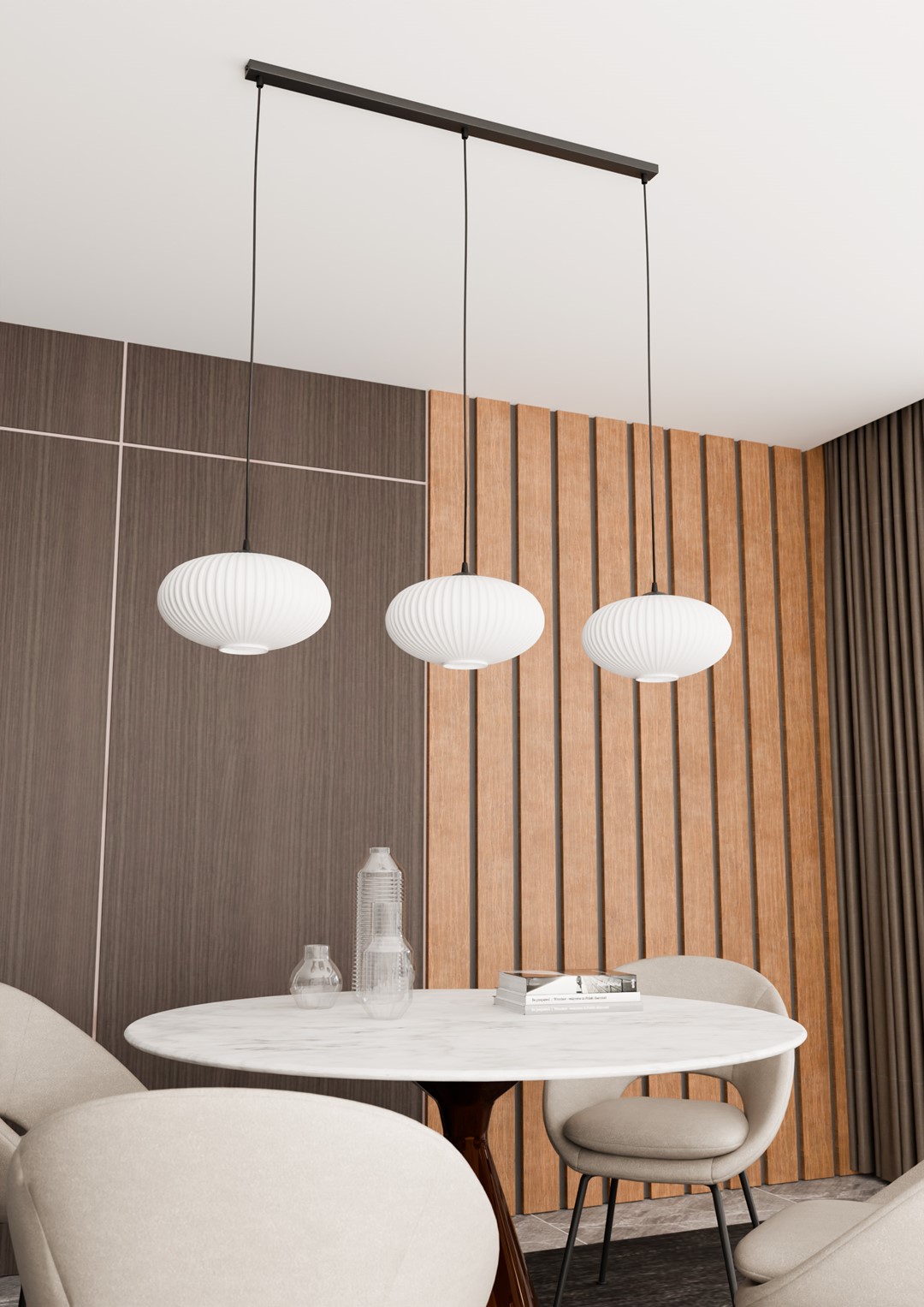 Emibig Visilica COCO 230 V 15W MAX LED E27 Čelik/ Staklo Crna