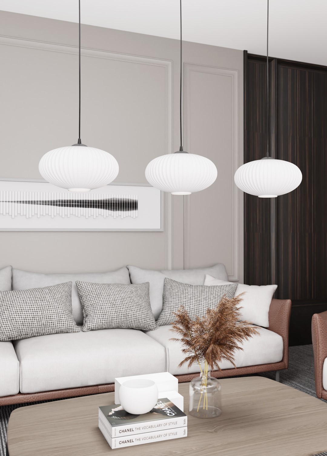 Emibig Visilica COCO 230 V 15W MAX LED E27 Čelik/ Staklo Crna