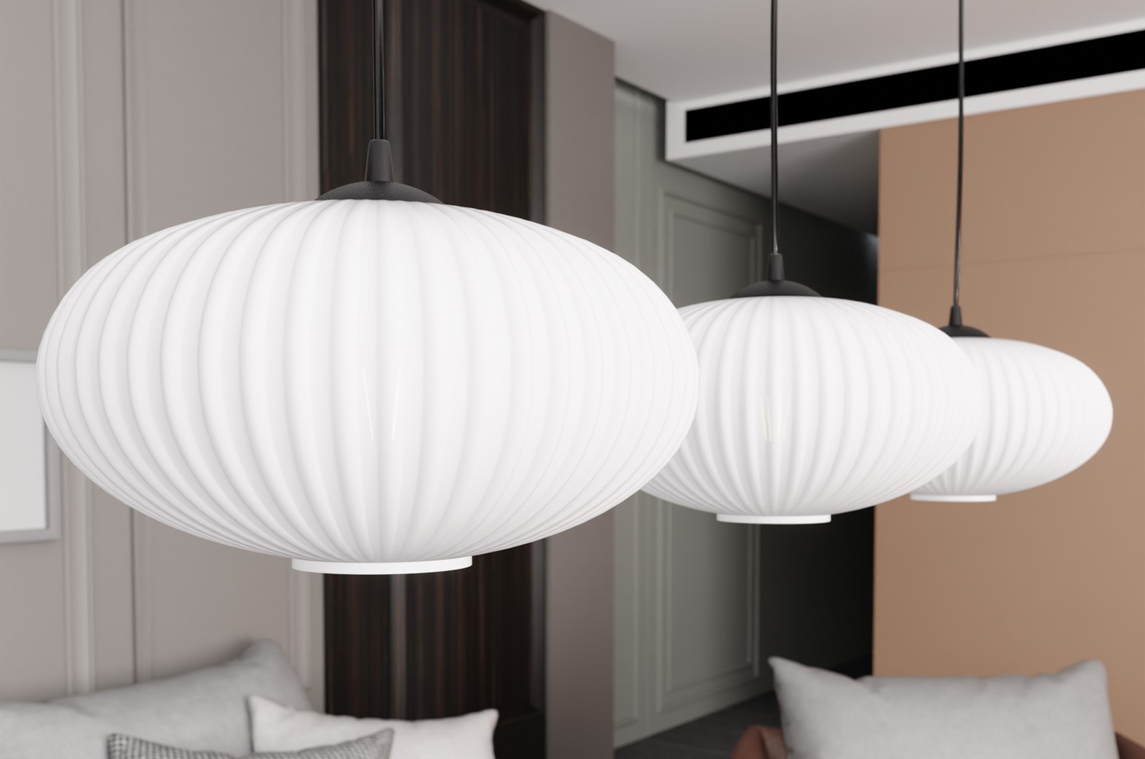 Emibig Visilica COCO 230 V 15W MAX LED E27 Čelik/ Staklo Crna
