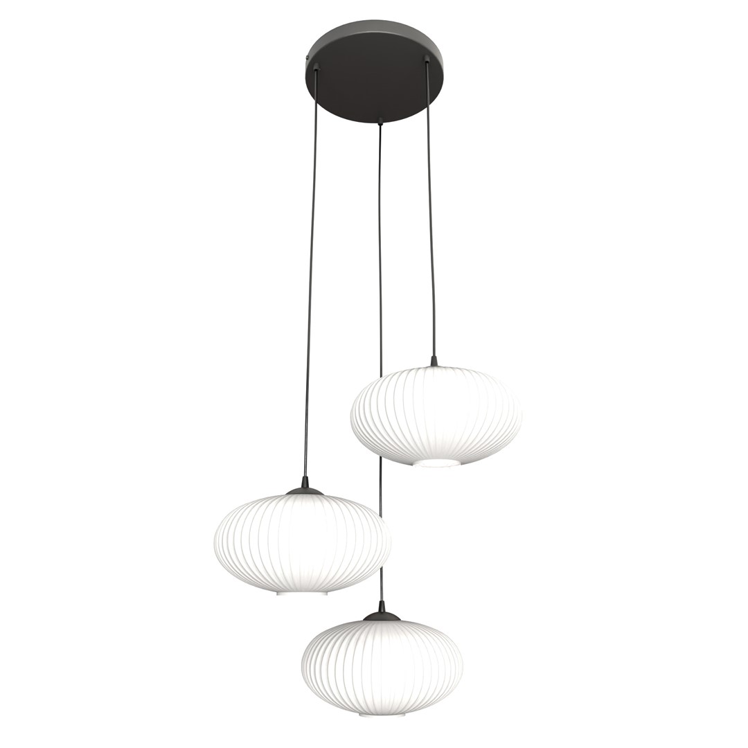 Emibig Visilica COCO 230 V 15W MAX LED E27 Čelik/ Staklo Crna