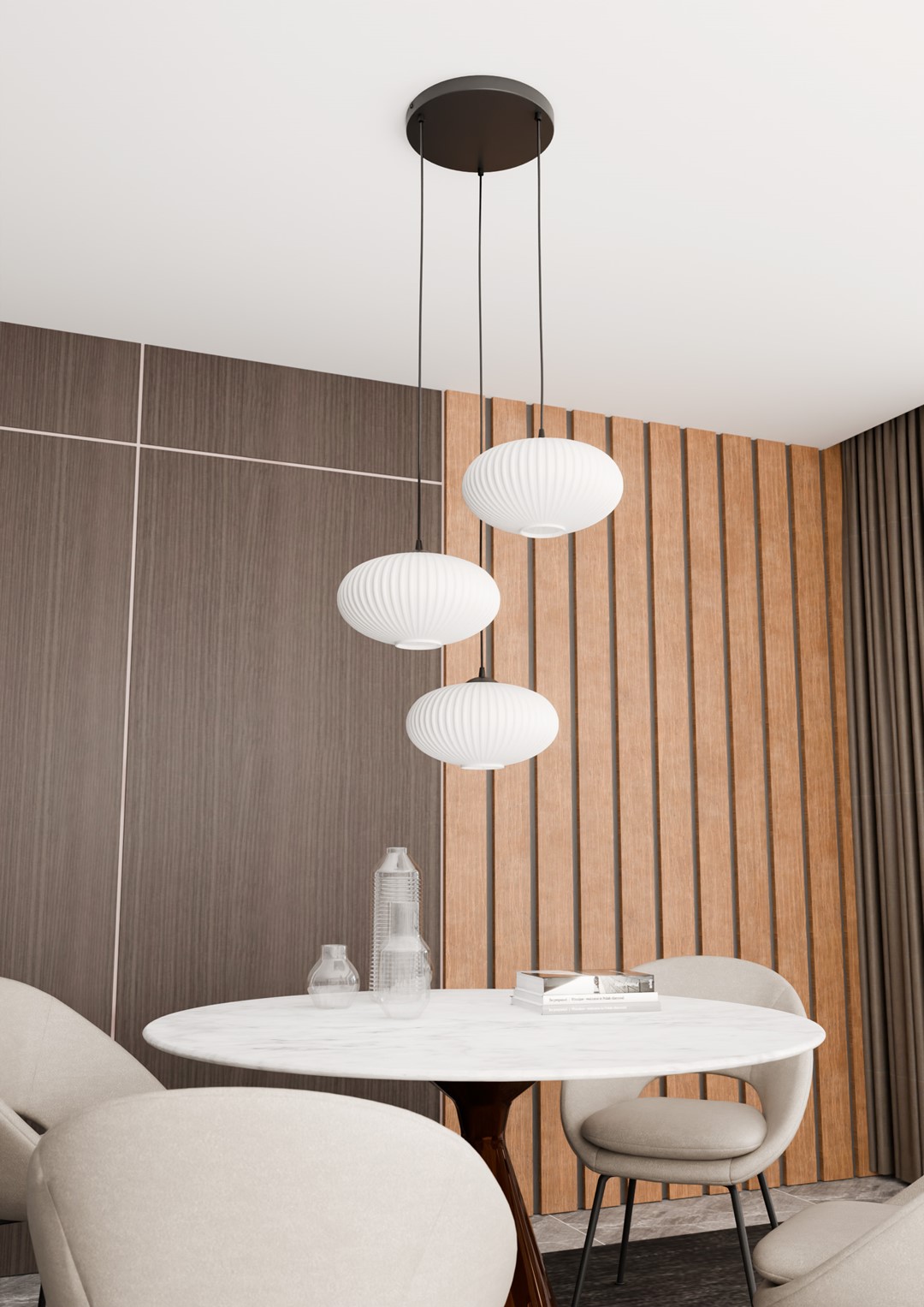 Emibig Visilica COCO 230 V 15W MAX LED E27 Čelik/ Staklo Crna