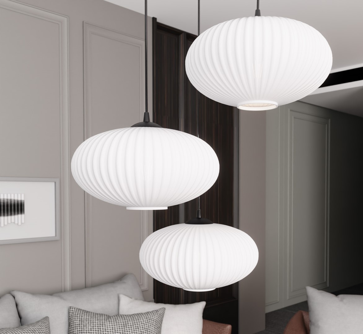 Emibig Visilica COCO 230 V 15W MAX LED E27 Čelik/ Staklo Crna