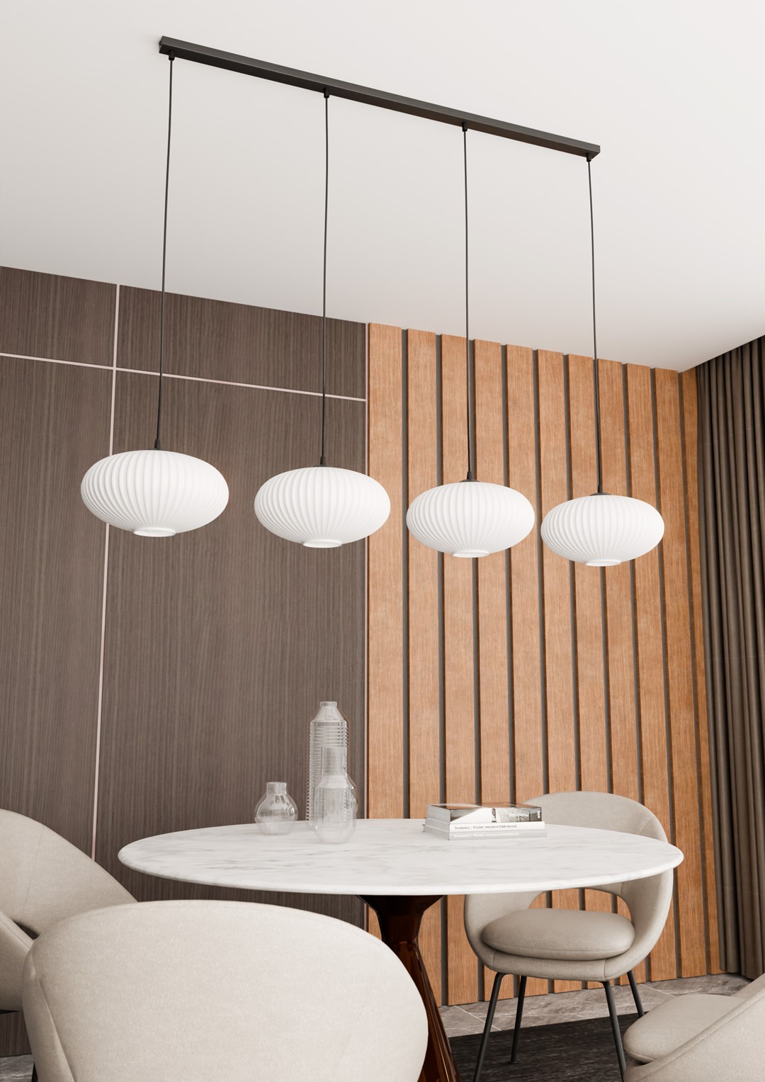Emibig Visilica COCO 230 V 15W MAX LED E27 Čelik/ Staklo Crna