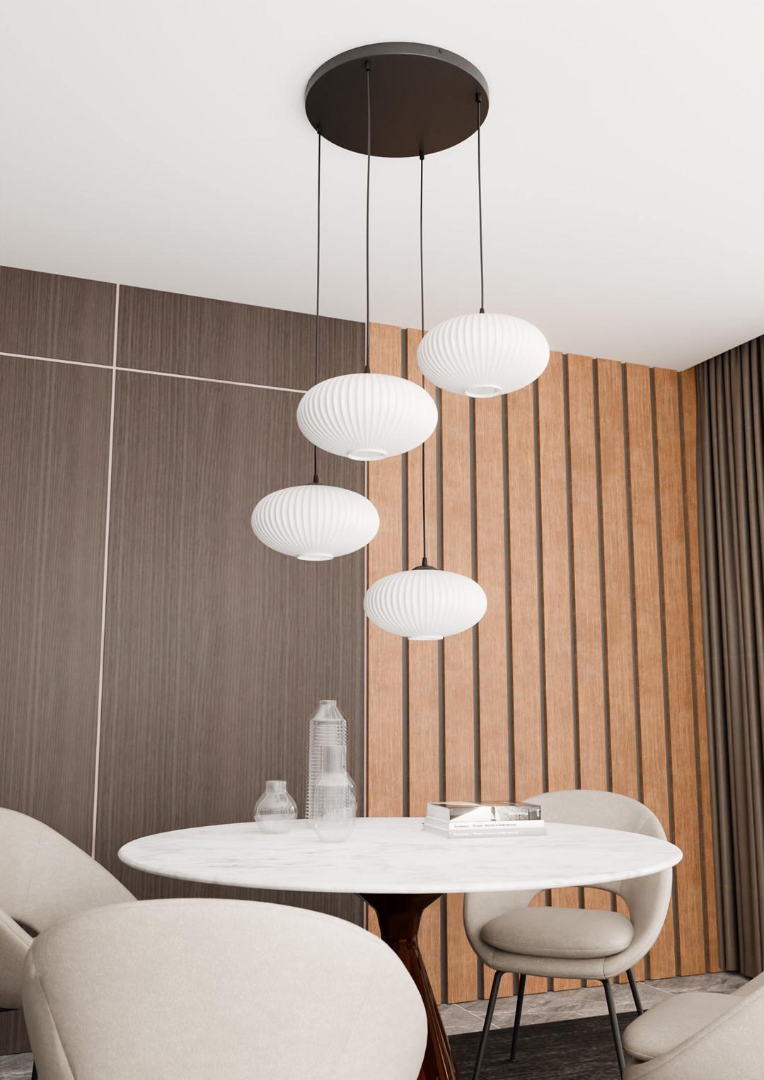 Emibig Visilica COCO 230 V 15W MAX LED E27 Čelik/ Staklo Crna