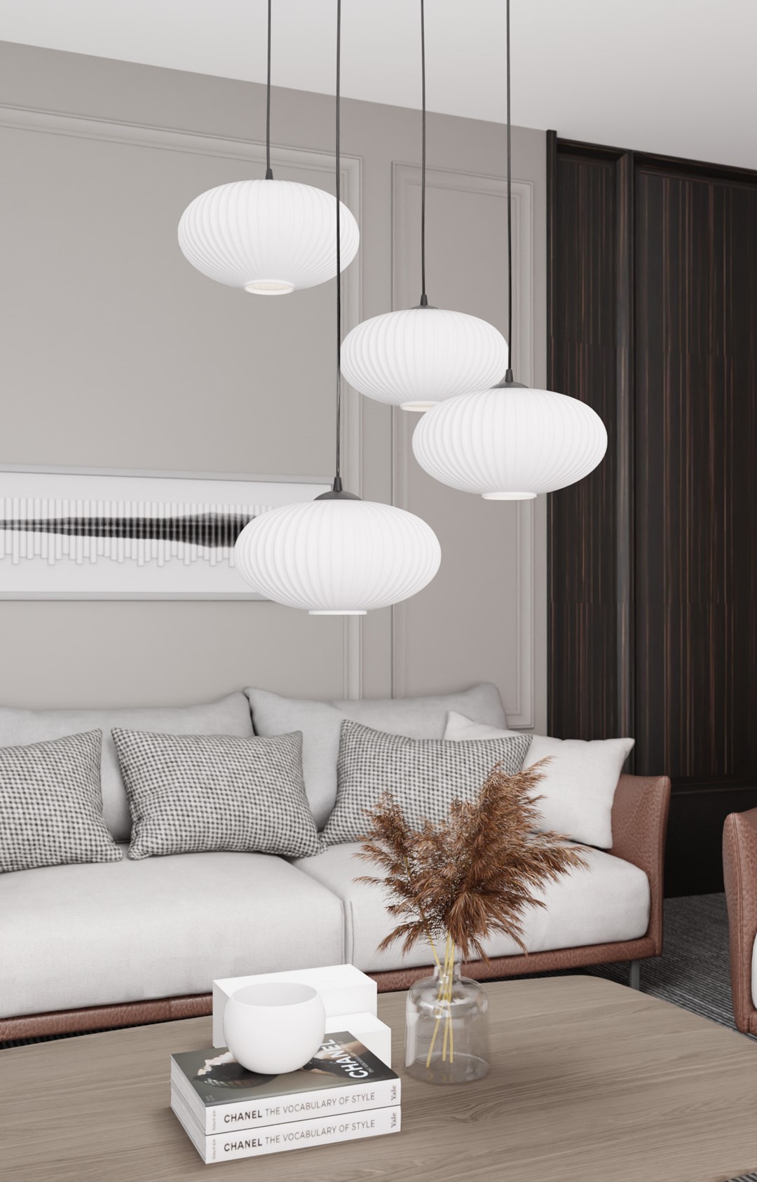 Emibig Visilica COCO 230 V 15W MAX LED E27 Čelik/ Staklo Crna