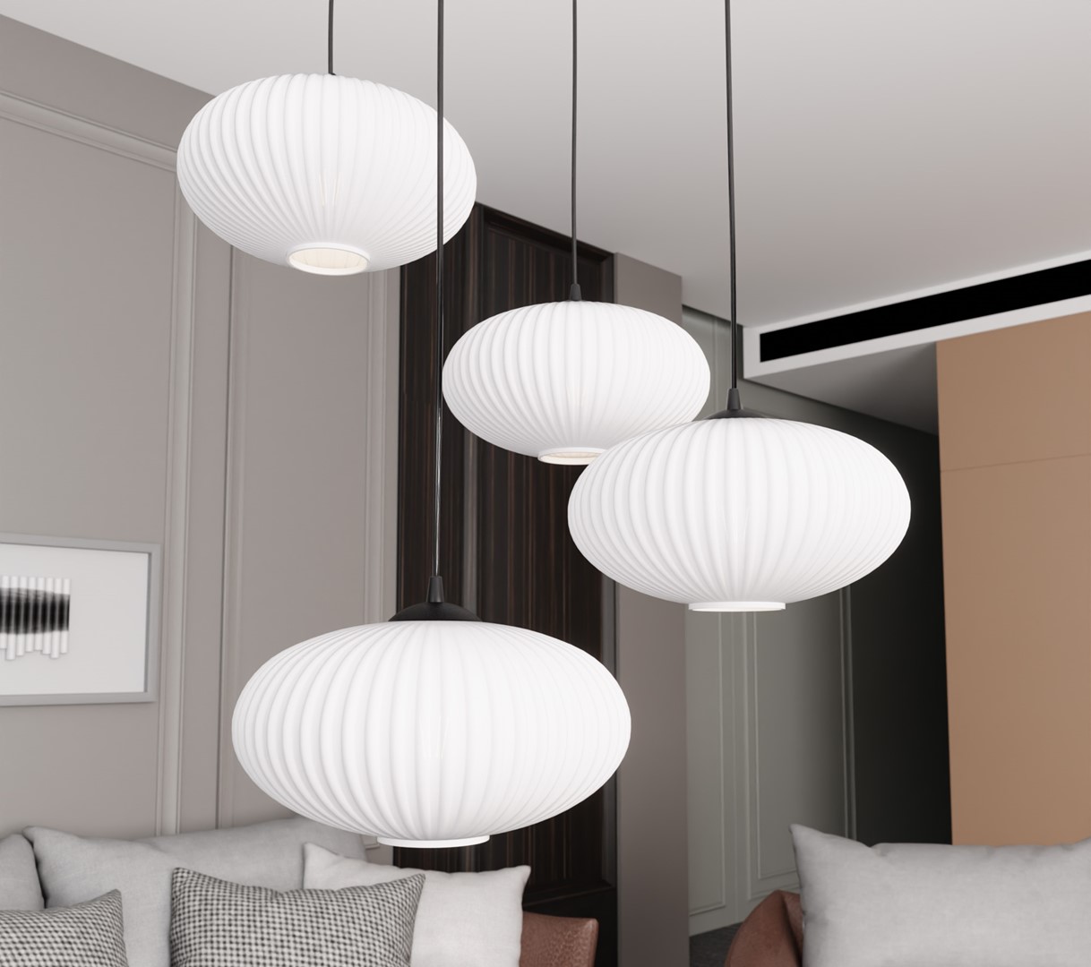 Emibig Visilica COCO 230 V 15W MAX LED E27 Čelik/ Staklo Crna