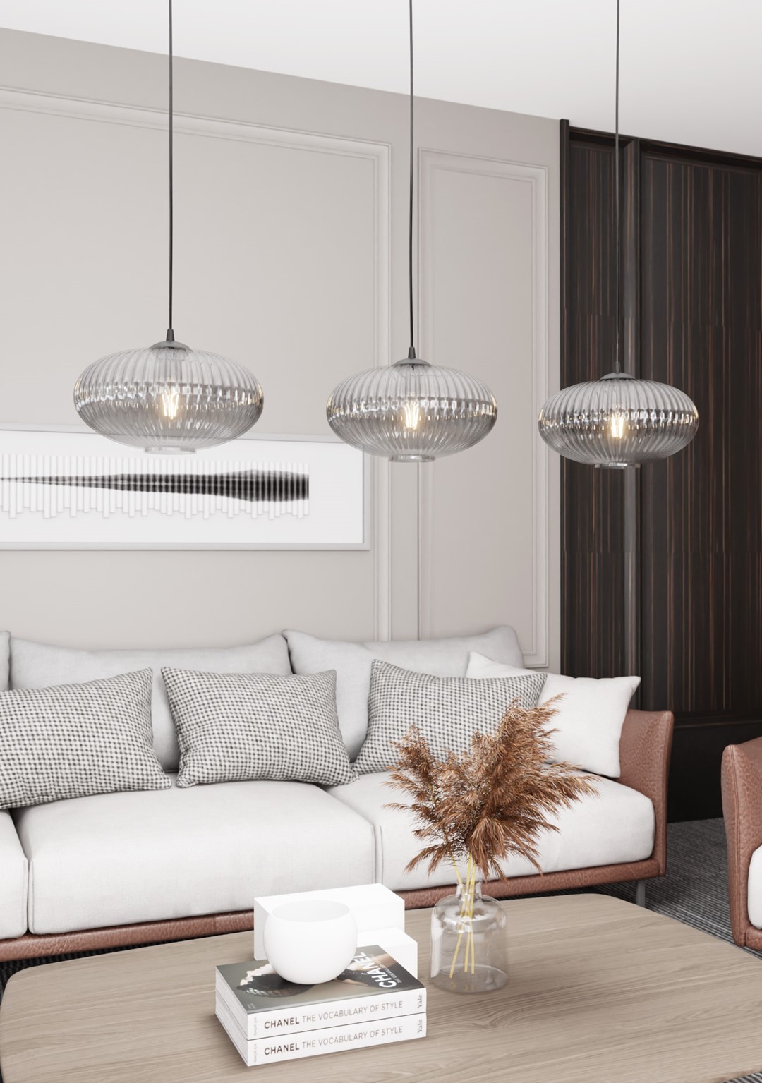 Emibig Visilica COCO 230 V 15W MAX LED E27 Čelik/ Staklo Crna