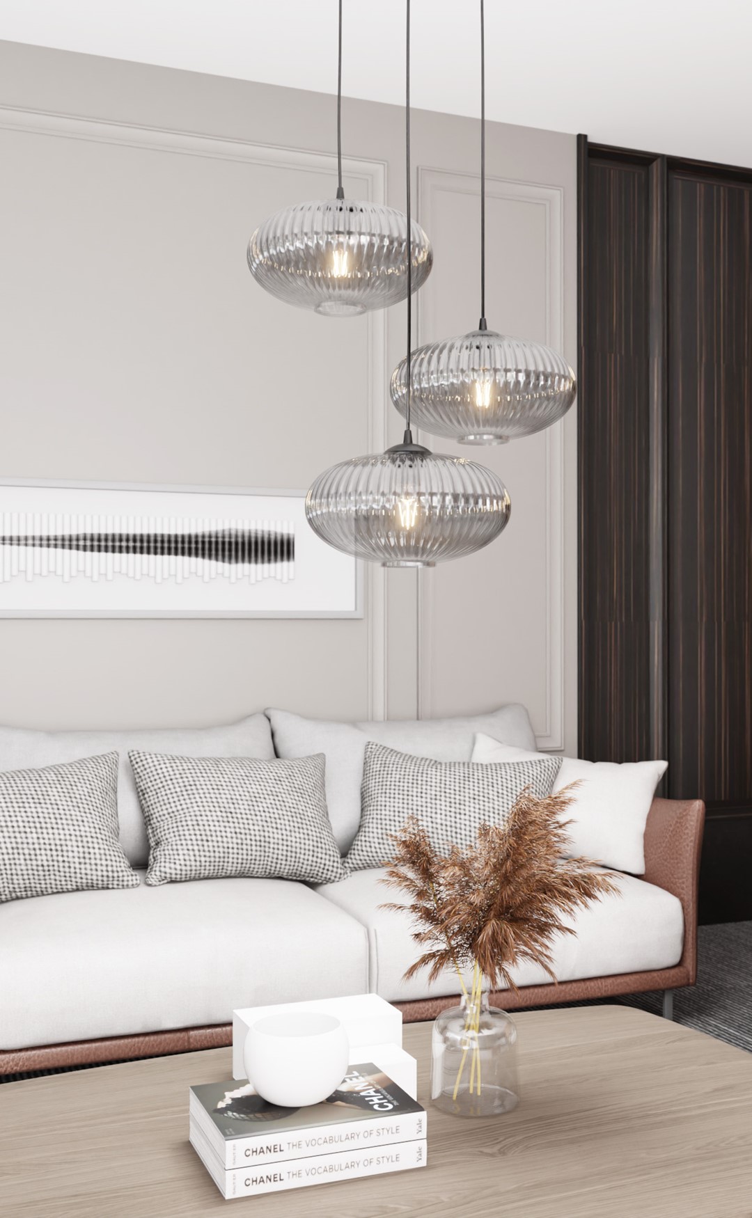 Emibig Visilica COCO 230 V 15W MAX LED E27 Čelik/ Staklo Crna