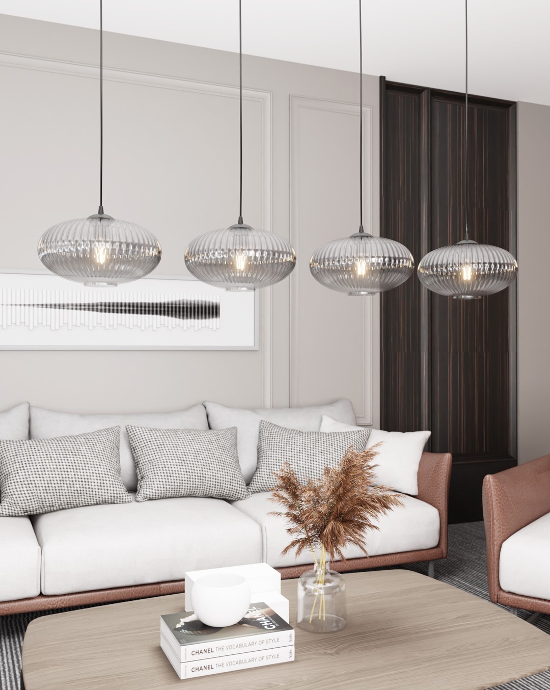 Emibig Visilica COCO 230 V 15W MAX LED E27 Čelik/ Staklo Crna