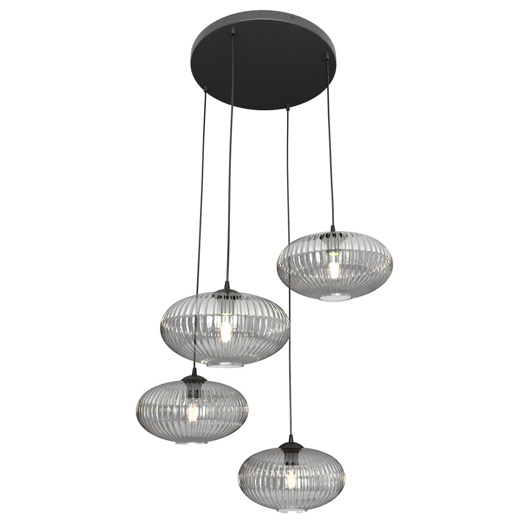 Emibig Visilica COCO 230 V 15W MAX LED E27 Čelik/ Staklo Crna