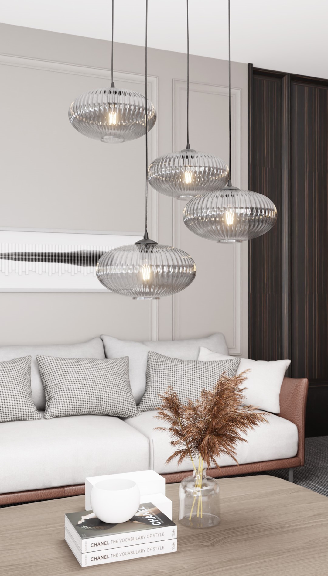 Emibig Visilica COCO 230 V 15W MAX LED E27 Čelik/ Staklo Crna