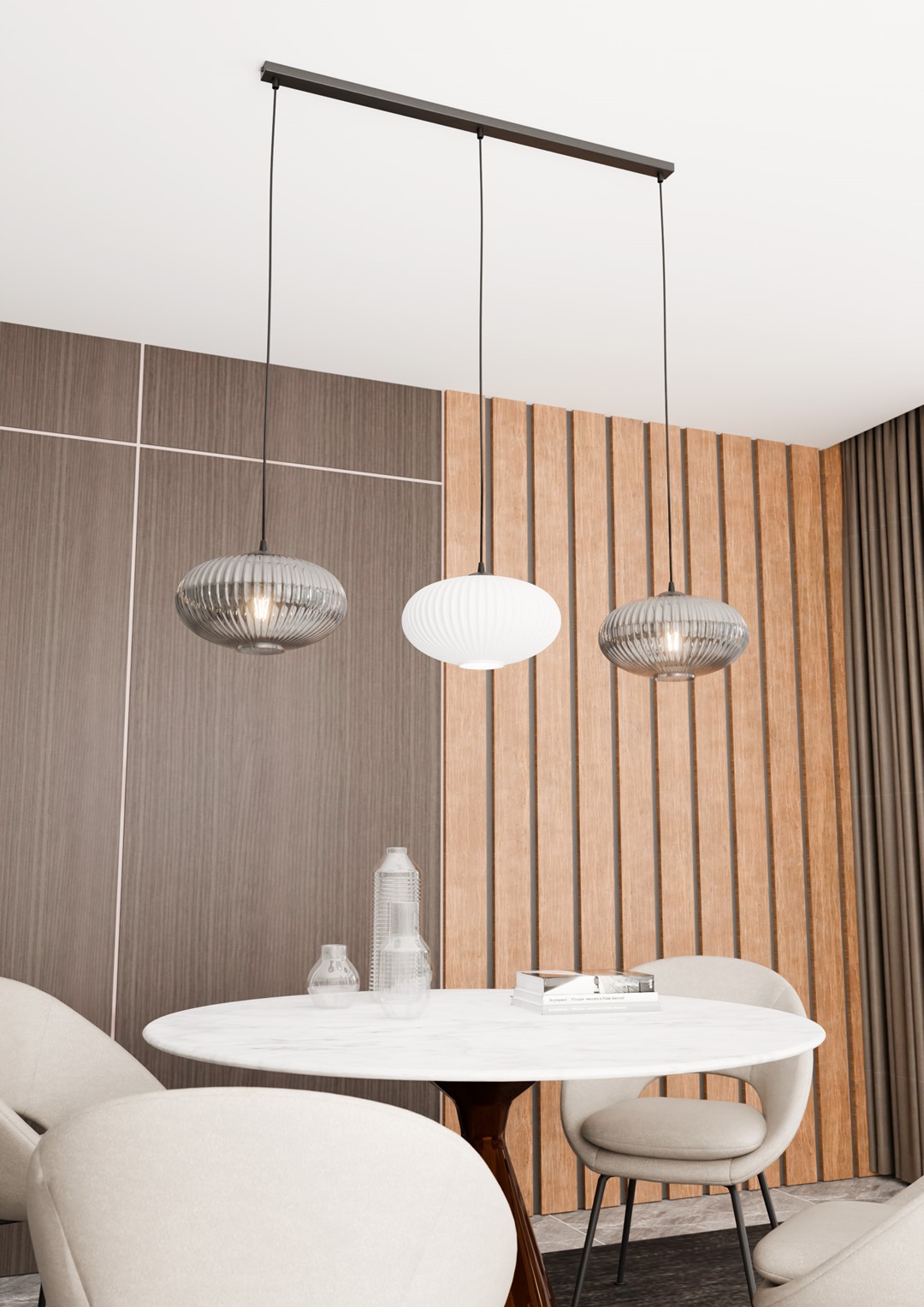 Emibig Visilica COCO 230 V 15W MAX LED E27 Čelik/ Staklo Crna