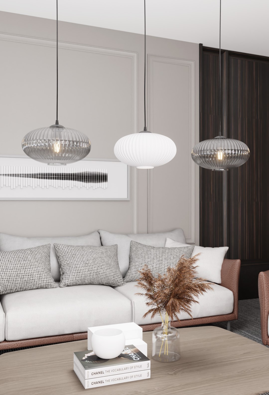 Emibig Visilica COCO 230 V 15W MAX LED E27 Čelik/ Staklo Crna