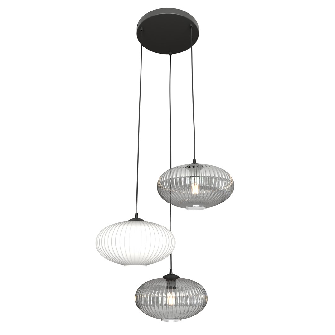 Emibig Visilica COCO 230 V 15W MAX LED E27 Čelik/ Staklo Crna