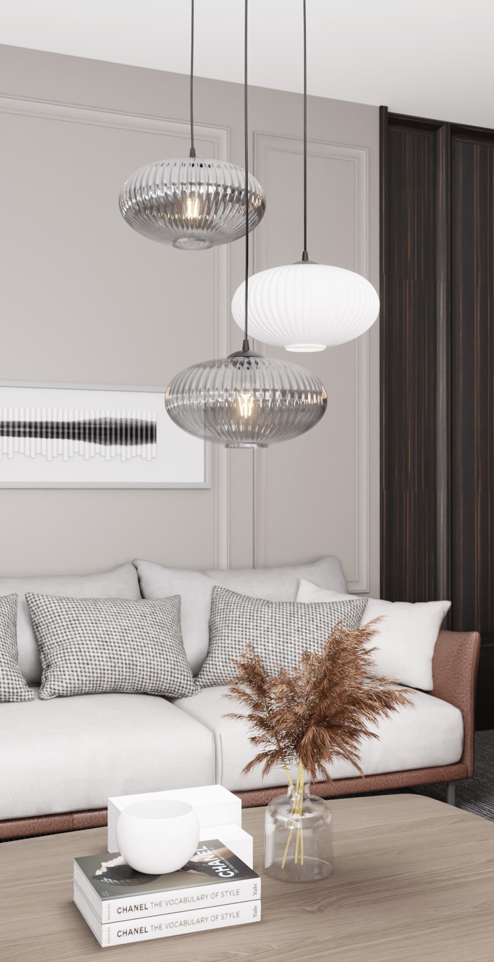 Emibig Visilica COCO 230 V 15W MAX LED E27 Čelik/ Staklo Crna