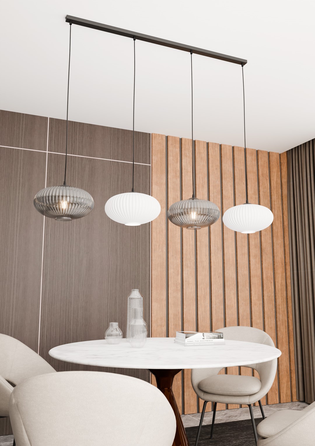 Emibig Visilica COCO 230 V 15W MAX LED E27 Čelik/ Staklo Crna