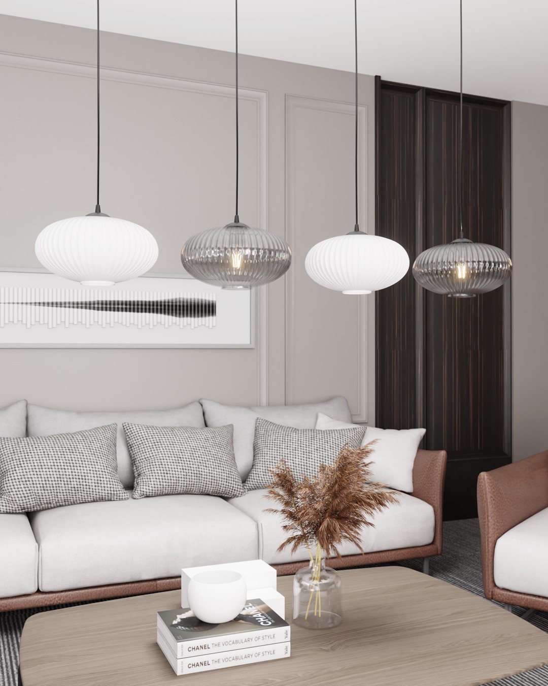 Emibig Visilica COCO 230 V 15W MAX LED E27 Čelik/ Staklo Crna