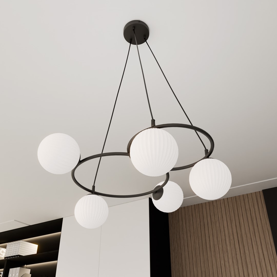 Emibig Visilica LIBRA 230 V 10W MAX LED E14 Čelik/ Staklo Crna