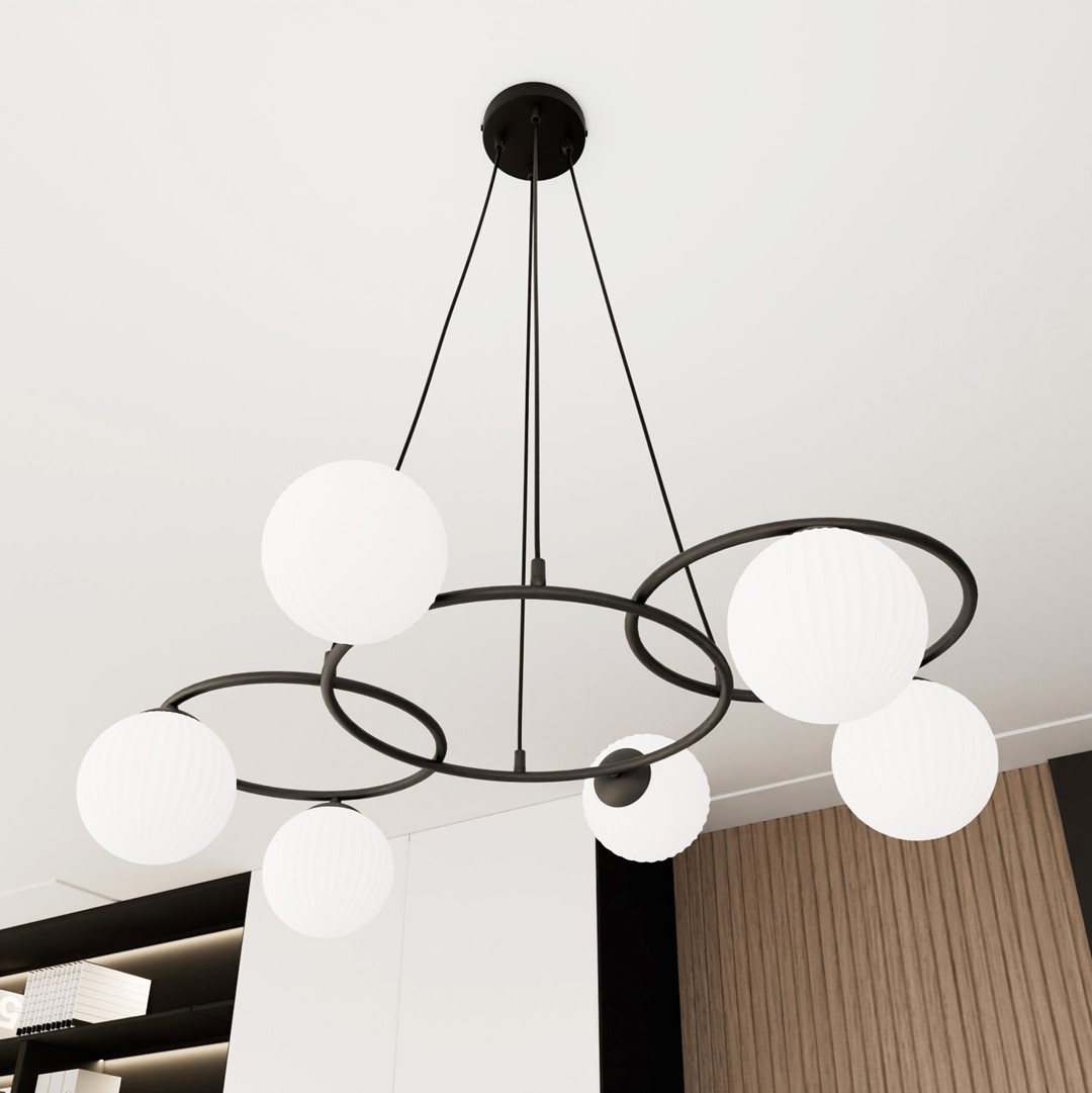 Emibig Visilica LIBRA 230 V 10W MAX LED E14 Čelik/ Staklo Crna