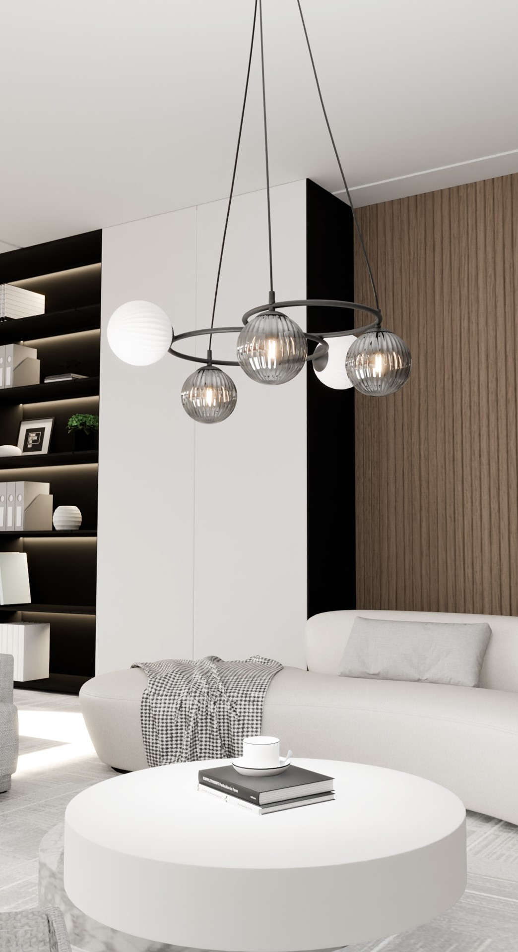 Emibig Visilica LIBRA 230 V 10W MAX LED E14 Čelik/ Staklo Crna