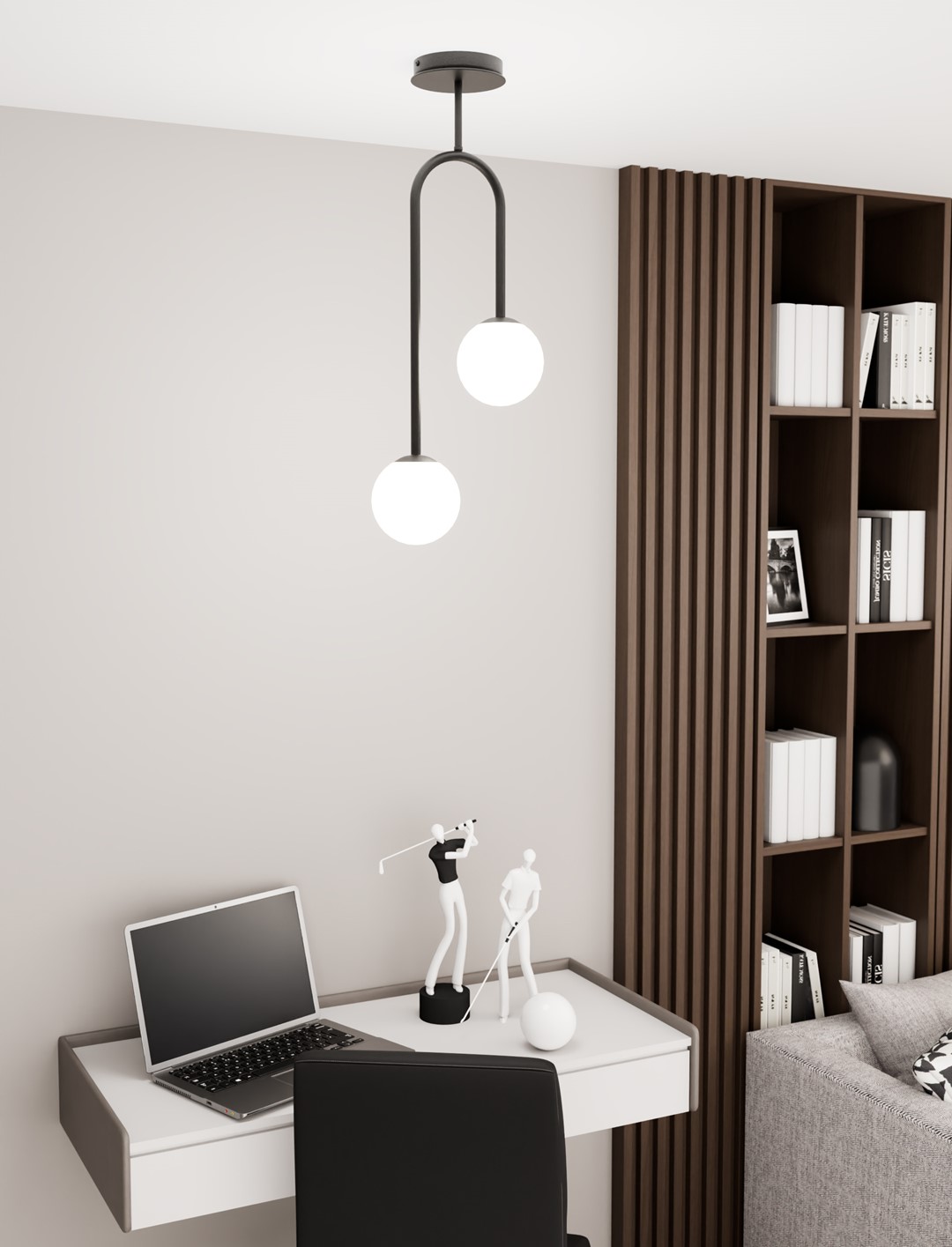 Emibig Visilica ATRIA 230 V 10W MAX LED E14 Čelik/ Staklo Crna/Bijela