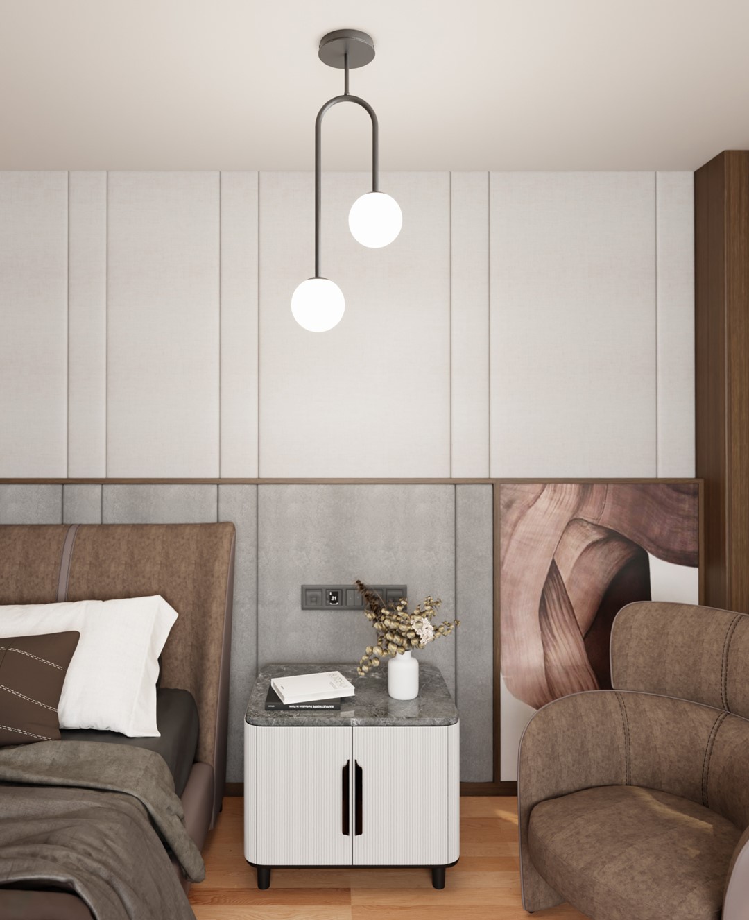 Emibig Visilica ATRIA 230 V 10W MAX LED E14 Čelik/ Staklo Crna/Bijela