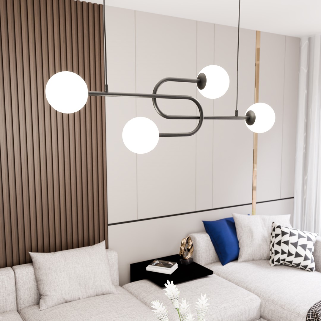 Emibig Visilica ATRIA 230 V 10W MAX LED E14 Čelik/ Staklo Crna/Bijela