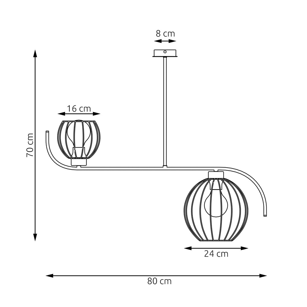 Emibig Luster ECHO 230 V 15W MAX LED E27 Čelik Crna