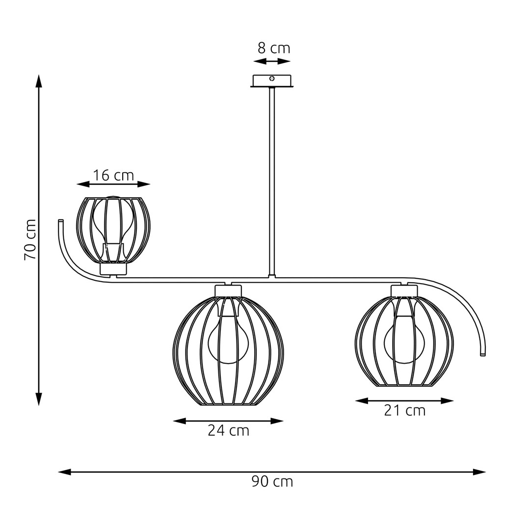 Emibig Luster ECHO 230 V 15W MAX LED E27 Čelik Crna