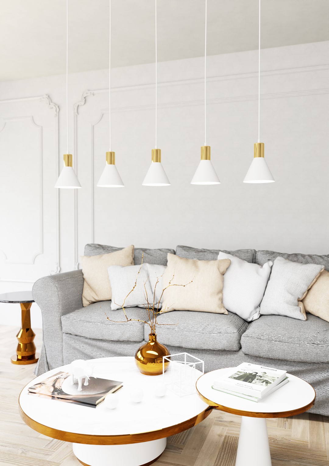 Emibig Visilica ROSA 230 V 15W MAX LED E27 Čelik Bijela
