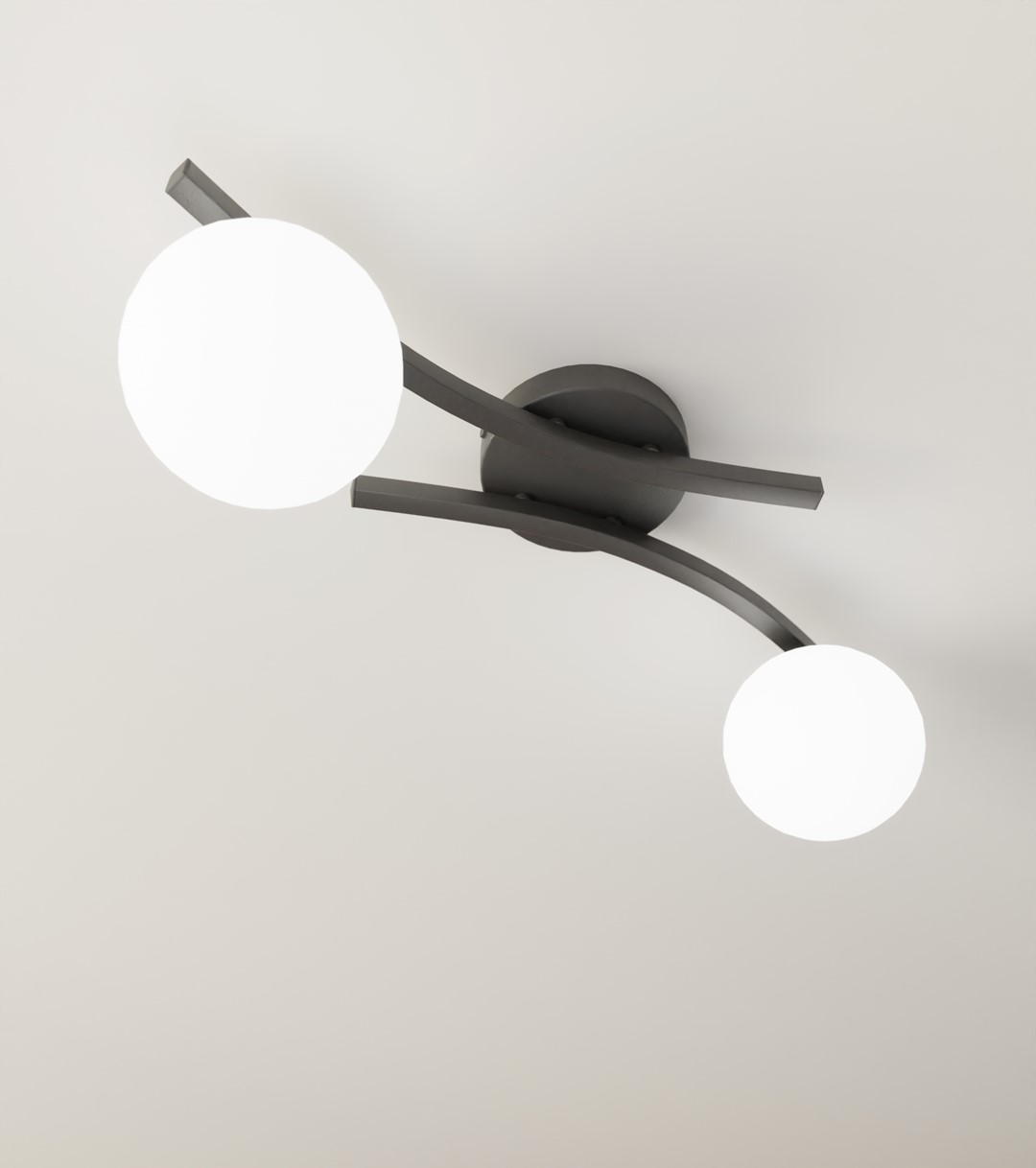 Emibig Stropna svjetiljka OPUS 230 V 10W MAX LED E14 Čelik/ Staklo Crna