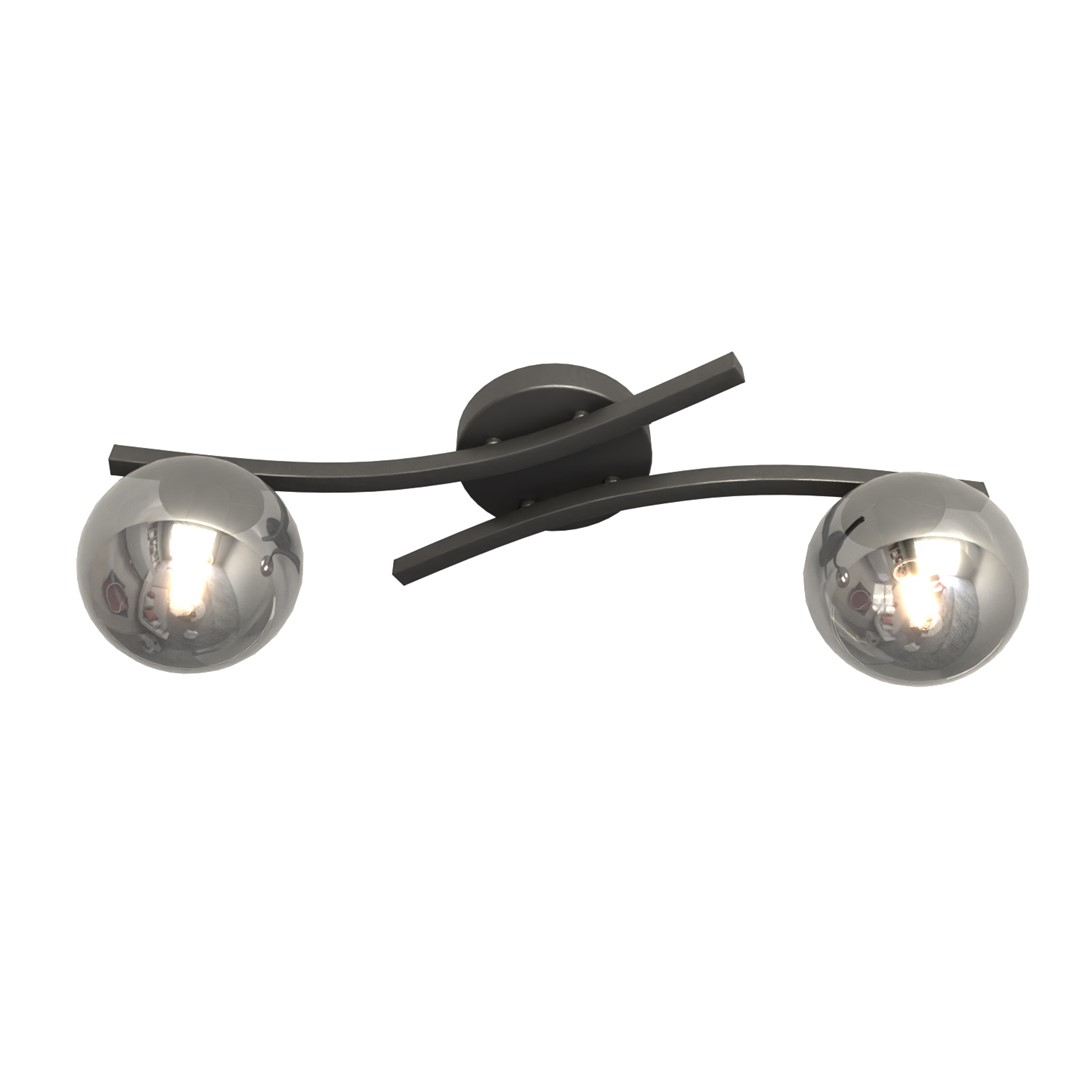 Emibig Stropna svjetiljka OPUS 230 V 10W MAX LED E14 Čelik/ Staklo Crna