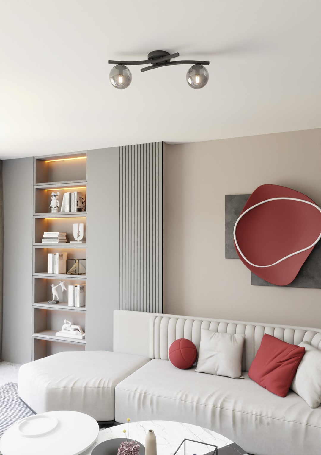 Emibig Stropna svjetiljka OPUS 230 V 10W MAX LED E14 Čelik/ Staklo Crna