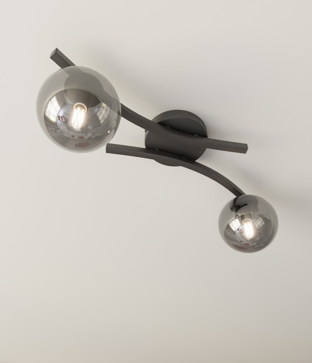 Emibig Stropna svjetiljka OPUS 230 V 10W MAX LED E14 Čelik/ Staklo Crna