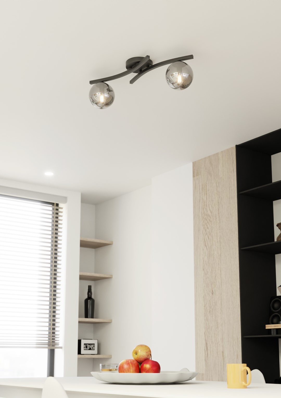 Emibig Stropna svjetiljka OPUS 230 V 10W MAX LED E14 Čelik/ Staklo Crna