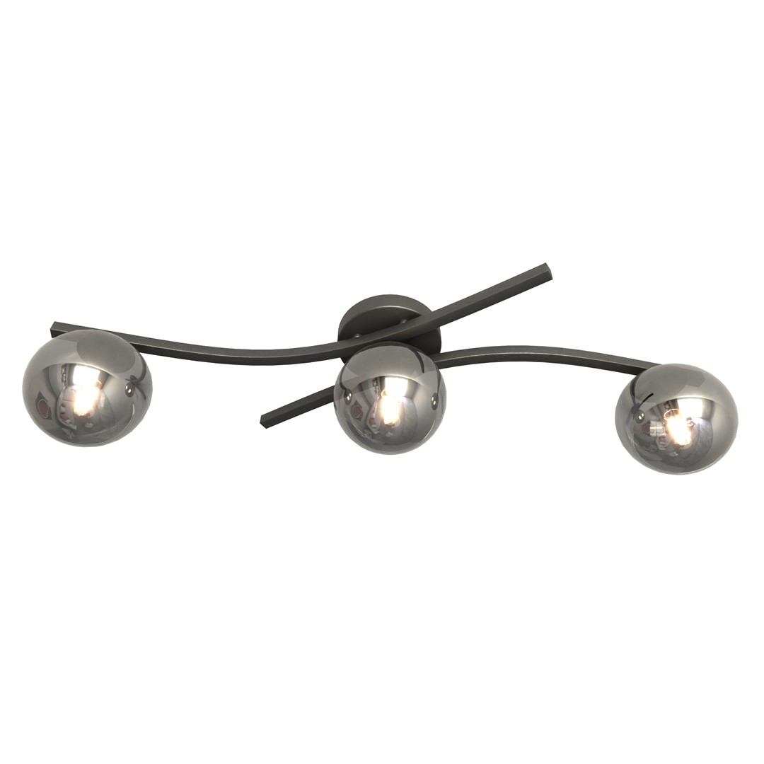 Emibig Stropna svjetiljka OPUS 230 V 10W MAX LED E14 Čelik/ Staklo Crna